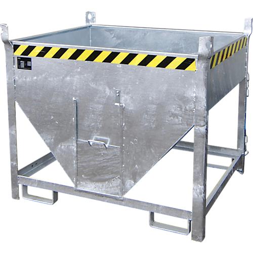 Bauer Silobehälter SGS 50, mit Schieberverschluss, L 1000 x B 1200 x H 1025 mm, 0,5 m³, bis 750 kg, Stahlblech, feuerverzinkt