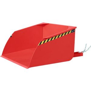 Bauer Staplerschaufel BSI 100, Seilzug-Entriegelung, L 1810 × B 1330 × H 810 mm, 1 m³, bis 1500 kg, Stahl lackiert, feuerrot