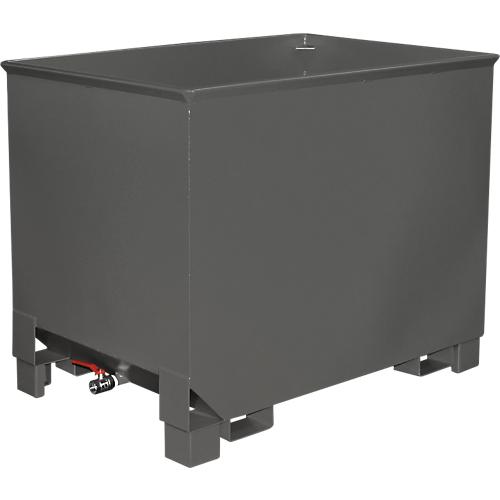 Behälter für Routenzüge Typ CS 80, 3-fach stapelbar, Inhalt 0,8 m³, bis 1000 kg, mausgrau RAL 7005