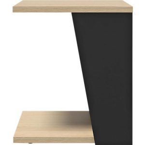 Beistelltisch Albi, B 400 x T 400 x H 460 mm, Metallgestell/Spannplatte mit Echtholzfurnier, Eiche hell/schwarz lackiert Beistelltisch Albi, B 400 x T 400 x H 460 mm, Metallgestell/Spannplatte mit Echtholzfurnier, Eiche hell/schwarz lackiert