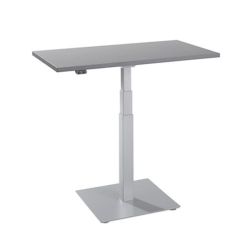 Beistelltisch Start Off, elektrisch höhenverstellbar, Rechteck, Säulenfuß, B 1000 x T 600 x H 635-1285 mm, graphit/weißaluminium