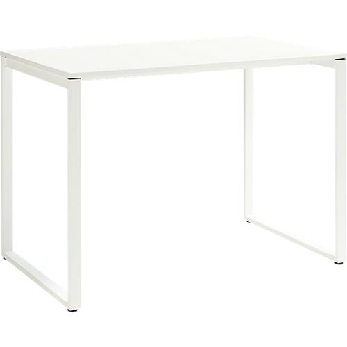 Besprechungsstehtisch Squart, bis 6 Personen, Rechteck, Bügelfuß, B 1800 x T 900 x H 1120 mm, weiß/weiß