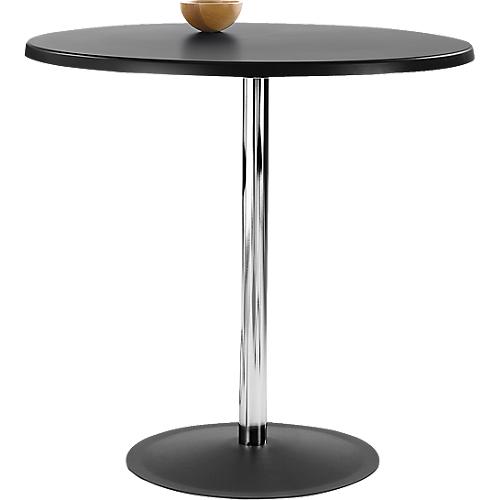 Besprechungstisch Lena, bis 4 Personen, Kreis, Tellerfuß, B 800 x T 800 x H 760 mm, schwarz/chromsilber/schwarz