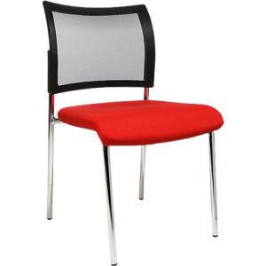 Besucherstuhl, 4-Fuß, Netz, ohne Armlehnen, im 2er-Set, rot Besucherstuhl, 4-Fuß, Netz, ohne Armlehnen, im 2er-Set, rot