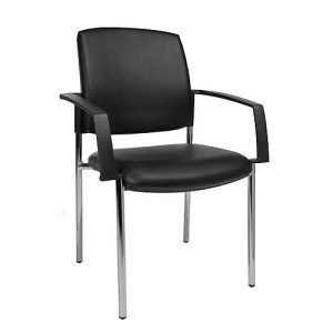 Besucherstuhl TOPSTAR BtoB 10, Kunstleder, desinfektionsmittelbeständig, stapelbar, mit Armlehnen, 2er-Set, schwarz Besucherstuhl TOPSTAR BtoB 10, Kunstleder, desinfektionsmittelbeständig, stapelbar, mit Armlehnen, 2er-Set, schwarz