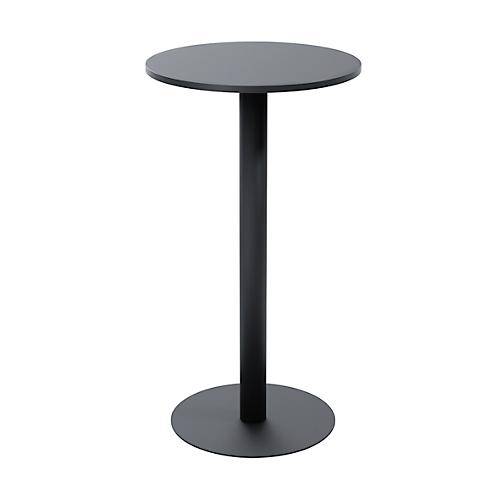 Bistrotisch Paperflow® Mezzo, melaminharzbeschichtete MDF-Platte, Stahlgestell, rund Ø 600 x H 1100 mm, schwarz/mattschwarz