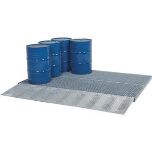 Bodenauffangwanne ASECOS, Stahl verzinkt, 225 l Auffangvolumen, B 2862 x T 1862 x H 78 mm, 450 kg Radlast Bodenauffangwanne ASECOS, Stahl verzinkt, 225 l Auffangvolumen, B 2862 x T 1862 x H 78 mm, 450 kg Radlast