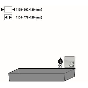Bodenauffangwanne Standard für asecos Sicherheitsschränke der S-30 Serie, Edelstahl 1.4016, B 1128 x T 502 x H 120 mm, 59 l Bodenauffangwanne Standard für asecos Sicherheitsschränke der S-30 Serie, Edelstahl 1.4016, B 1128 x T 502 x H 120 mm, 59 l