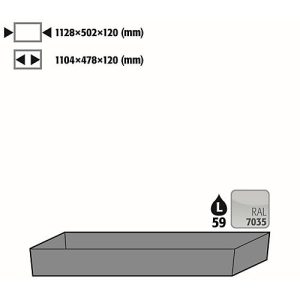 Bodenauffangwanne Standard für asecos Sicherheitsschränke der S-30 Serie, Stahlblech, lichtgrau, B 1128 x T 502 x H 120 mm, 59 l Bodenauffangwanne Standard für asecos Sicherheitsschränke der S-30 Serie, Stahlblech, lichtgrau, B 1128 x T 502 x H 120 mm, 59 l