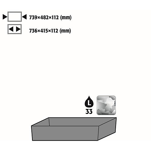 Bodenauffangwanne Stawa-R für asecos Chemikalienschränke der CS und CX Serie, Stahlblech, B 739 x T 482 x H 112 mm, 33 l
