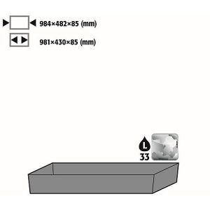 Bodenauffangwanne Stawa-R für asecos Chemikalienschränke der CS und CX Serie, Stahlblech, B 984 x T 482 x H 85 mm, 33 l