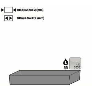 Bodenauffangwanne STAWA-R für asecos Sicherheitsschränke der Q30, Q90 und S90 Serie, Stahlblech, lichtgrau, B 1042 x T 507 x H 131 mm, 55 l