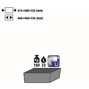Bodenauffangwanne Stawa-R mit Gitterrost für asecos Chemikalienschränke der CS Serie, Stahlblech, blau, B 472 x T 489 x H 136 mm, 22 l Bodenauffangwanne Stawa-R mit Gitterrost für asecos Chemikalienschränke der CS Serie, Stahlblech, blau, B 472 x T 489 x H 136 mm, 22 l