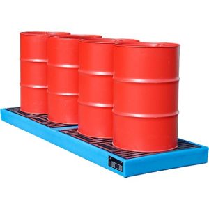Bodenschutzwanne BW PS-PE300, PE, 300 l, L 2610 x B 895 x H 150 mm, mit Gitterrost, blau Bodenschutzwanne BW PS-PE300, PE, 300 l, L 2610 x B 895 x H 150 mm, mit Gitterrost, blau