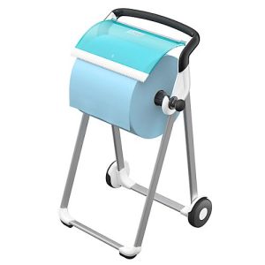 Bodenständer + 1 Rolle, gratis, türkis/weiß Bodenständer + 1 Rolle, gratis, türkis/weiß