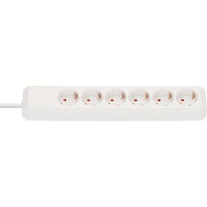 Brennenstuhl Eco-Line Steckdosenleiste 6-fach, 45°-Anordnung, 1,5 m Kabel, erhöhter Berührungsschutz, L 360 x B 80 x T 65 mm, weiß Brennenstuhl Eco-Line Steckdosenleiste 6-fach, 45°-Anordnung, 1,5 m Kabel, erhöhter Berührungsschutz, L 360 x B 80 x T 65 mm, weiß