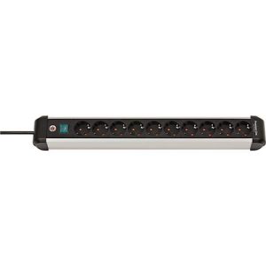 Brennenstuhl Premium-Alu-Line Steckdosenleiste, 10-fach, Aluminium, 3m Kabel, beleuchteter Sicherheitsschalter, 45°-Anordnung, schwarz/silber Brennenstuhl Premium-Alu-Line Steckdosenleiste, 10-fach, Aluminium, 3m Kabel, beleuchteter Sicherheitsschalter, 45°-Anordnung, schwarz/silber
