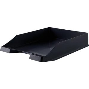 Briefablage KARMA, DIN A4/C4, Kunststoff, stapelbar, stabil, B 255 x T 348 x H 65 mm, schwarz Briefablage KARMA, DIN A4/C4, Kunststoff, stapelbar, stabil, B 255 x T 348 x H 65 mm, schwarz