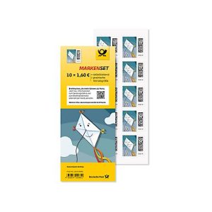 Briefmarken Deutsche Post Motiv Briefdrachen, Wert 1,60 €, für Großbriefe bis 500 g national, selbstklebend, Set mit 10 Stück