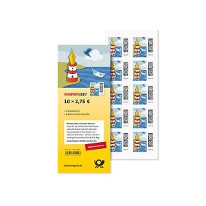 Briefmarken Deutsche Post Motiv „Leuchtfederstift“, Wert 2,75 €, für Maxibriefe bis 1000 g national, selbstklebend, Set mit 10 Stück