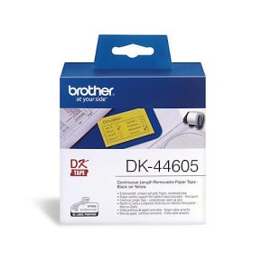 Brother Endlos-Etikett, DK-44605, 62mm x 30,48m, Papier gelb, ablösbar Brother Endlos-Etikett, DK-44605, 62mm x 30,48m, Papier gelb, ablösbar