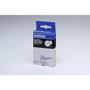 Brother Schriftbandkassette TC-201, 12 mm breit, weiß/schwarz Brother Schriftbandkassette TC-201, 12 mm breit, weiß/schwarz