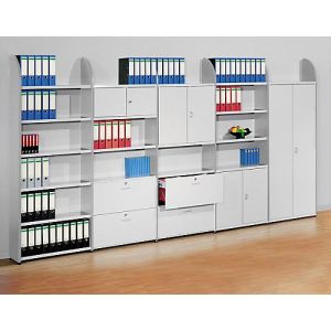 Büroregal Dante®, Regalfeld, H 2250 x B 800 mm, ohne Rückwand, lichtgrau Büroregal Dante®, Regalfeld, H 2250 x B 800 mm, ohne Rückwand, lichtgrau