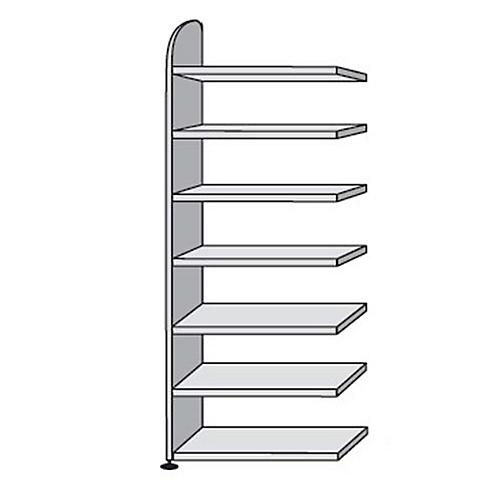 Büroregal Dante®, Regalfeld, H 2600 x B 1000 mm, ohne Rückwand, lichtgrau