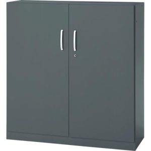Büroschrank, 3OH, abschließbar, mit aufliegenden Türen, B 1200 mm, Basaltgrau Büroschrank, 3OH, abschließbar, mit aufliegenden Türen, B 1200 mm, Basaltgrau
