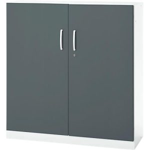 Büroschrank, 3OH, abschließbar, mit aufliegenden Türen, B 1200 mm, Basaltgrau/Verkehrsweiß Büroschrank, 3OH, abschließbar, mit aufliegenden Türen, B 1200 mm, Basaltgrau/Verkehrsweiß