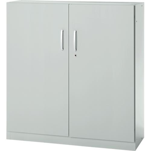 Büroschrank, 3OH, abschließbar, mit aufliegenden Türen, B 1200 mm, Lichtgrau