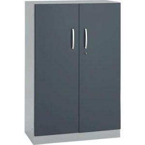 Büroschrank, 3OH, abschließbar, mit aufliegenden Türen, B 800 mm, Basaltgrau/Weißalu Büroschrank, 3OH, abschließbar, mit aufliegenden Türen, B 800 mm, Basaltgrau/Weißalu