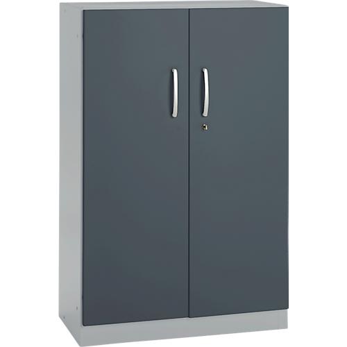 Büroschrank, 3OH, abschließbar, mit aufliegenden Türen, B 800 mm, Basaltgrau/Weißalu