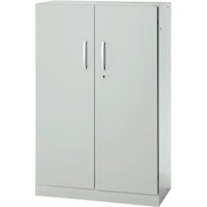 Büroschrank, 3OH, abschließbar, mit aufliegenden Türen, B 800 mm, Lichtgrau Büroschrank, 3OH, abschließbar, mit aufliegenden Türen, B 800 mm, Lichtgrau