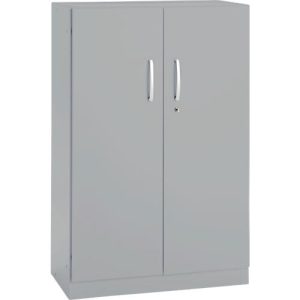 Büroschrank, 3OH, abschließbar, mit aufliegenden Türen, B 800 mm, Weißalu Büroschrank, 3OH, abschließbar, mit aufliegenden Türen, B 800 mm, Weißalu
