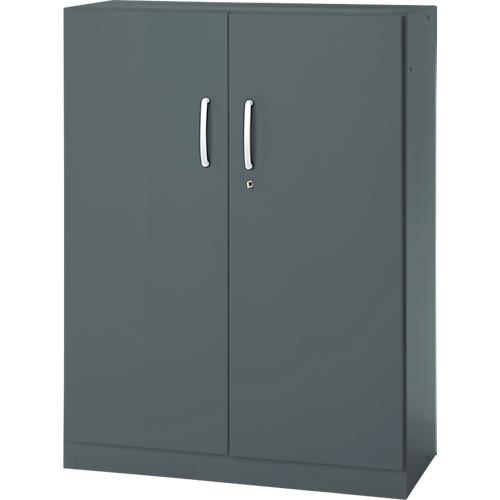 Büroschrank, 3OH, abschließbar, mit aufliegenden Türen, B 950 mm, Basaltgrau