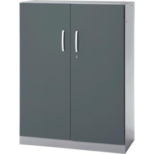 Büroschrank, 3OH, abschließbar, mit aufliegenden Türen, B 950 mm, Basaltgrau/Weißalu Büroschrank, 3OH, abschließbar, mit aufliegenden Türen, B 950 mm, Basaltgrau/Weißalu