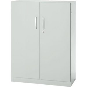 Büroschrank, 3OH, abschließbar, mit aufliegenden Türen, B 950 mm, Lichtgrau Büroschrank, 3OH, abschließbar, mit aufliegenden Türen, B 950 mm, Lichtgrau