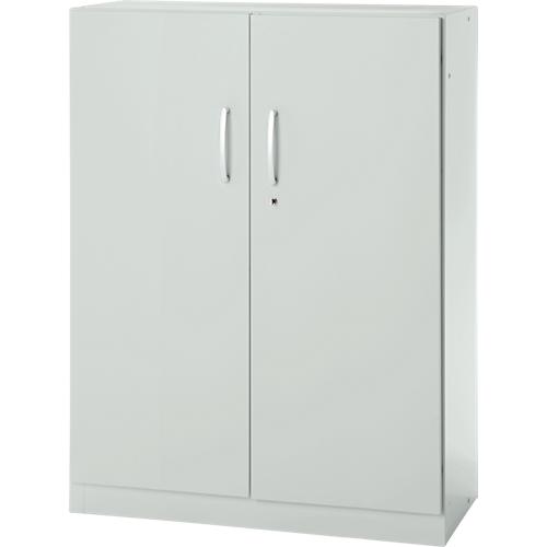 Büroschrank, 3OH, abschließbar, mit aufliegenden Türen, B 950 mm, Lichtgrau