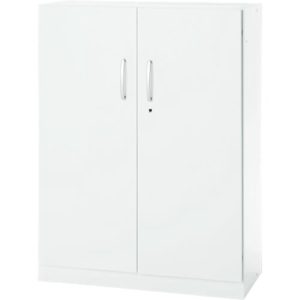Büroschrank, 3OH, abschließbar, mit aufliegenden Türen, B 950 mm, Verkehrsweiß Büroschrank, 3OH, abschließbar, mit aufliegenden Türen, B 950 mm, Verkehrsweiß