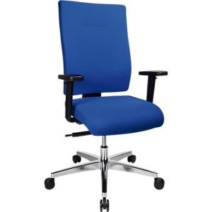 Bürostuhl PROFI STAR 15 high, mit Armlehnen, Synchronmechanik, Flachsitz, für große Menschen, blau/alusilber Bürostuhl PROFI STAR 15 high, mit Armlehnen, Synchronmechanik, Flachsitz, für große Menschen, blau/alusilber