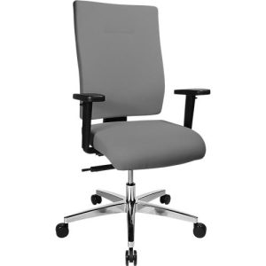 Bürostuhl PROFI STAR 15 high, mit Armlehnen, Synchronmechanik, Flachsitz, für große Menschen, hellgrau/alusilber Bürostuhl PROFI STAR 15 high, mit Armlehnen, Synchronmechanik, Flachsitz, für große Menschen, hellgrau/alusilber