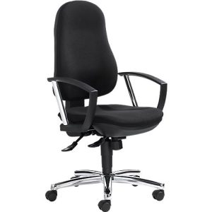 Bürostuhl Topstar POINT DELUXE, mit Armlehnen, Synchronmechanik, Bandscheibensitz, schwarz/chromsilber Bürostuhl Topstar POINT DELUXE, mit Armlehnen, Synchronmechanik, Bandscheibensitz, schwarz/chromsilber