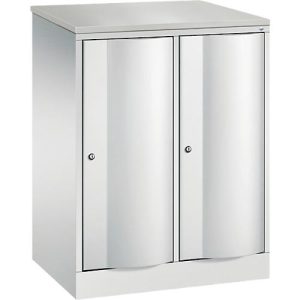 C+P Garderobenschrank Resisto, 2 Abteile, 2 Fächer, B 772 x T 540 x H 1077 mm, Lichtgrau C+P Garderobenschrank Resisto, 2 Abteile, 2 Fächer, B 772 x T 540 x H 1077 mm, Lichtgrau
