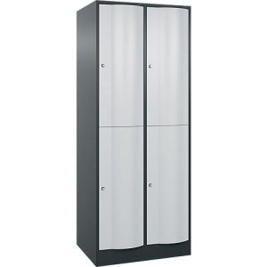 C+P Garderobenspind Resisto, 2 Abteile, 4 Fächer, B 772 x T 640 x H 1950 mm, Anthrazitgrau/Lichtgrau C+P Garderobenspind Resisto, 2 Abteile, 4 Fächer, B 772 x T 640 x H 1950 mm, Anthrazitgrau/Lichtgrau