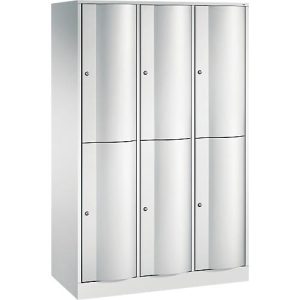 C+P Garderobenspind Resisto, 3 Abteile, 6 Fächer, B 1148 x T 540 x H 1950 mm, Lichtgrau/Clowngrün C+P Garderobenspind Resisto, 3 Abteile, 6 Fächer, B 1148 x T 540 x H 1950 mm, Lichtgrau/Clowngrün