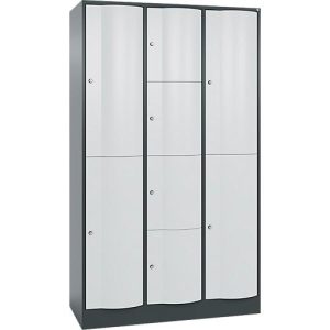 C+P Kombi-Schließfachschrank Resisto, 3 Abteile, 10 Fächer, B 1148 x T 540 x H 1950 mm,Anthrazitgrau/Lichtgrau C+P Kombi-Schließfachschrank Resisto, 3 Abteile, 10 Fächer, B 1148 x T 540 x H 1950 mm,Anthrazitgrau/Lichtgrau