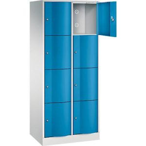 C+P Schließfachschrank Resisto, 2 Abteile, 8 Fächer, B 772 x T 540 x H 1950 mm, Lichtgrau/Lichtblau C+P Schließfachschrank Resisto, 2 Abteile, 8 Fächer, B 772 x T 540 x H 1950 mm, Lichtgrau/Lichtblau