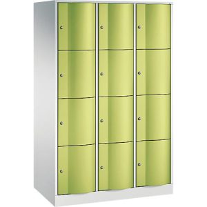 C+P Schließfachschrank Resisto, 3 Abteile, 12 Fächer, B 1148 x T 640 x H 1950 mm, Lichtgrau C+P Schließfachschrank Resisto, 3 Abteile, 12 Fächer, B 1148 x T 640 x H 1950 mm, Lichtgrau