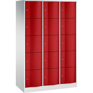 C+P Schließfachschrank Resisto, 3 Abteile, 15 Fächer, B 1148 x T 540 x H 1950 mm, Lichtgrau C+P Schließfachschrank Resisto, 3 Abteile, 15 Fächer, B 1148 x T 540 x H 1950 mm, Lichtgrau